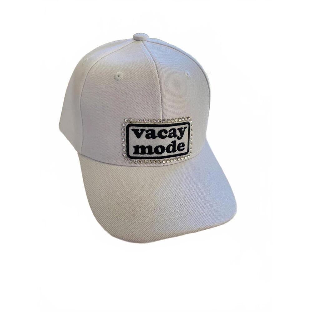 White Baseball Cap With Vacay Mode Patch And Rhin… - image 3